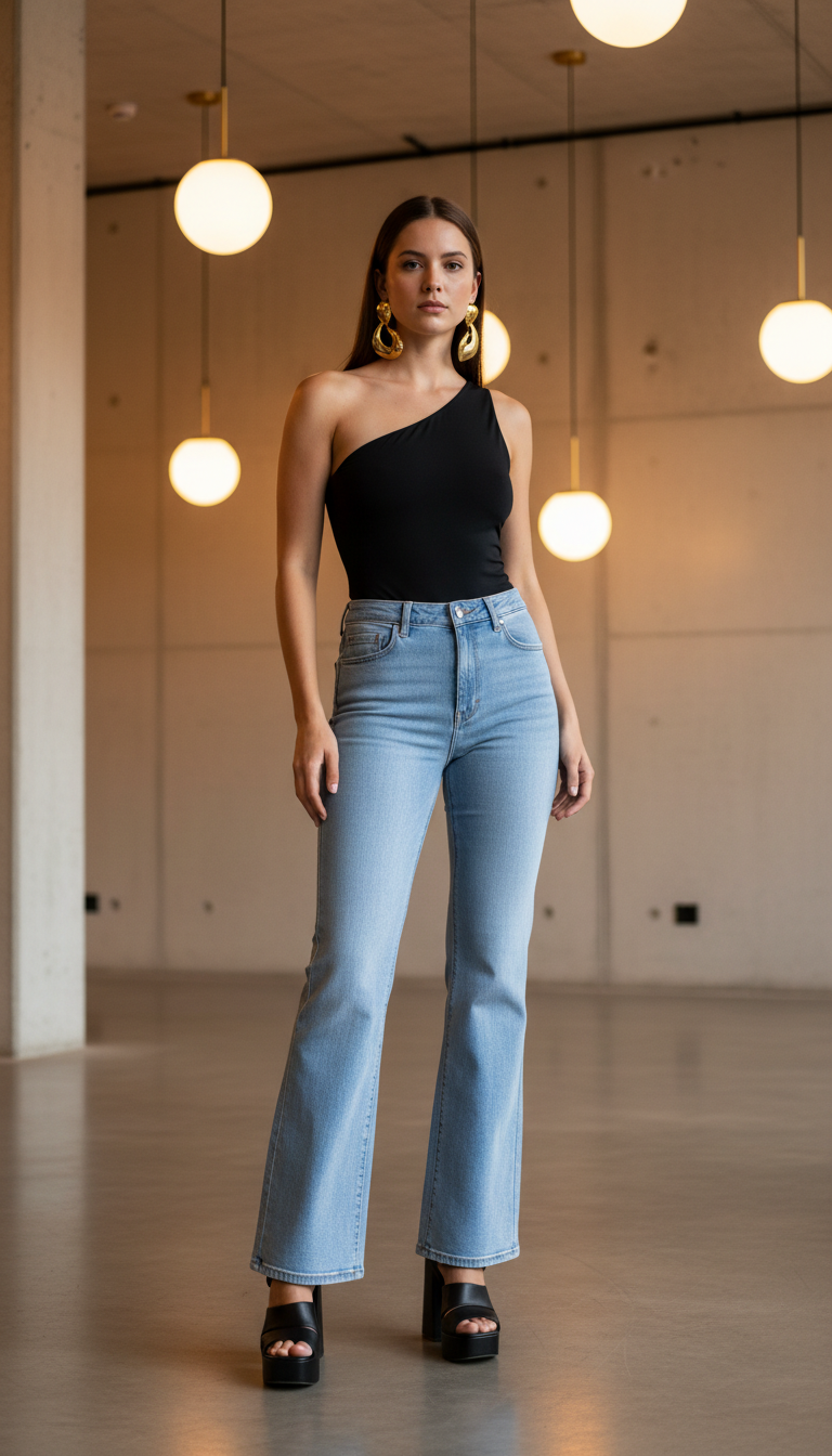 18 Light Blue Flare Jeans Outfits You’ll Love Wearing