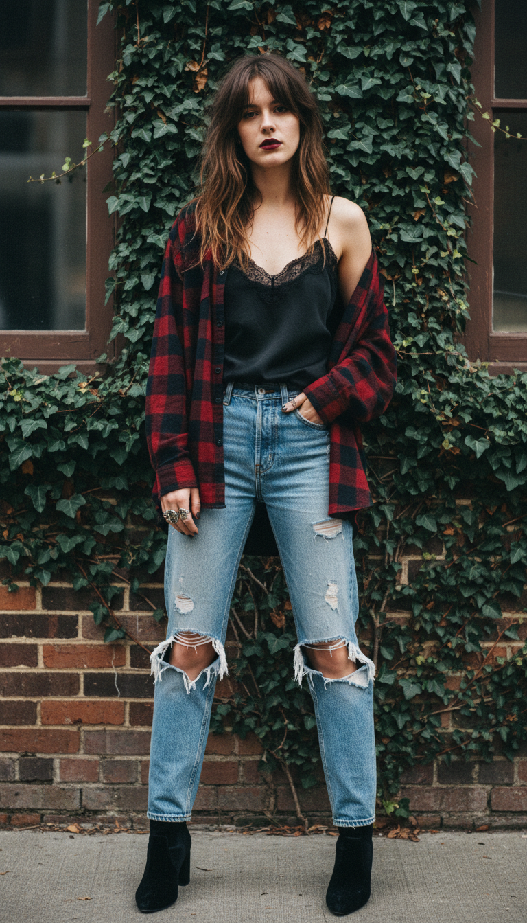 15 Grunge Outfits With Blue Jeans That Nail the Aesthetic